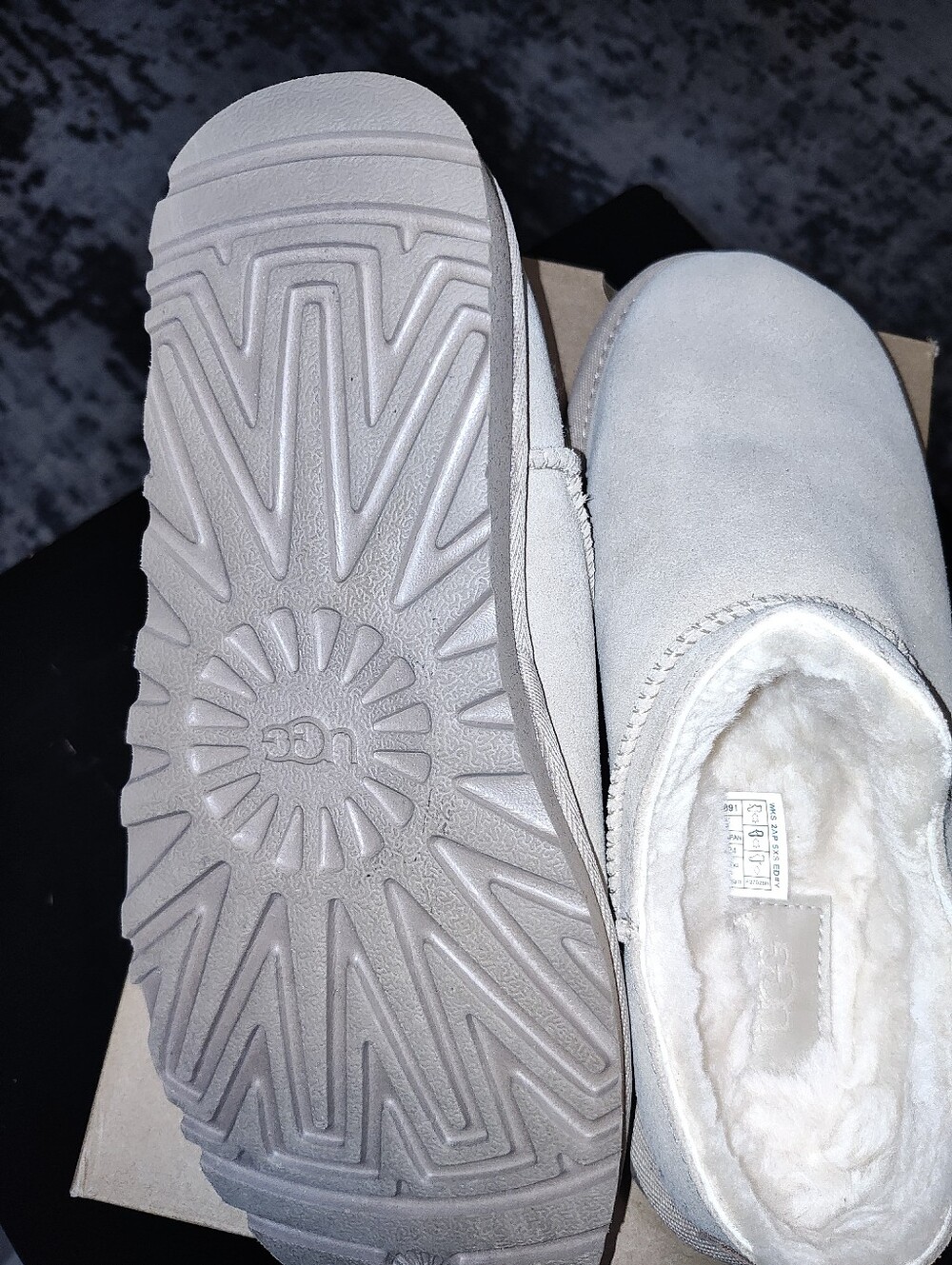 UGG Women's Suede Shearling-Lined Slip-Ons in Light Beige - Picture 7 of 9